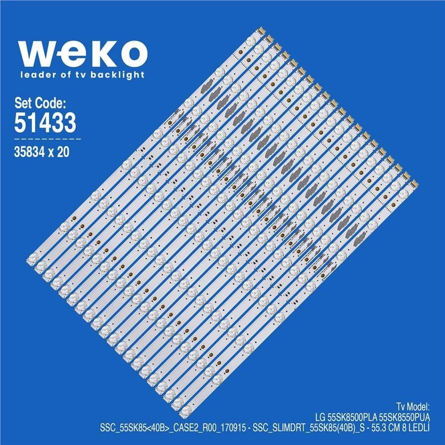 Wkset-6433 35834X20 Ssc_Slimdrt_55Sk85(40B)_S  20 Adet Led Bar