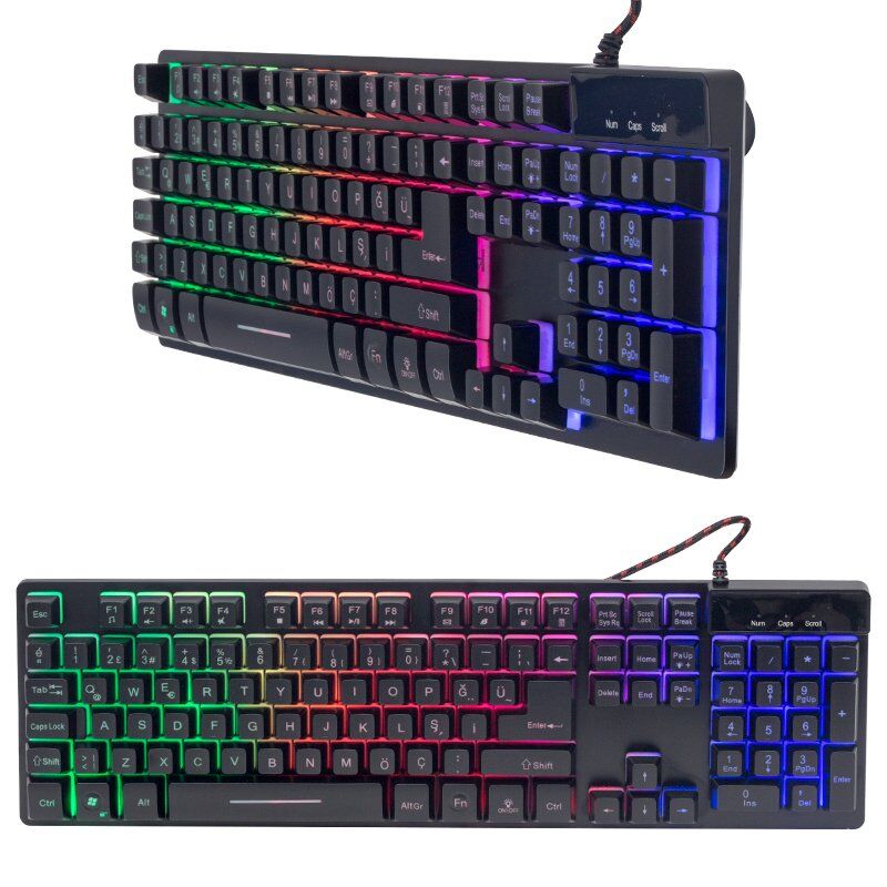 Hello HL-18744 Usb Kablolu Metal Kasa Oyuncu Gaming Klavye