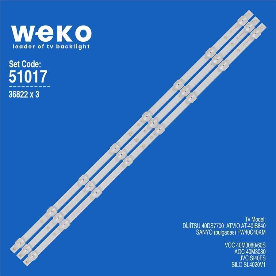 Wkset-6017 36822X3 K400wdd1 Mini A1 4708-K400wd-A1113N01 3 Adet Led Bar