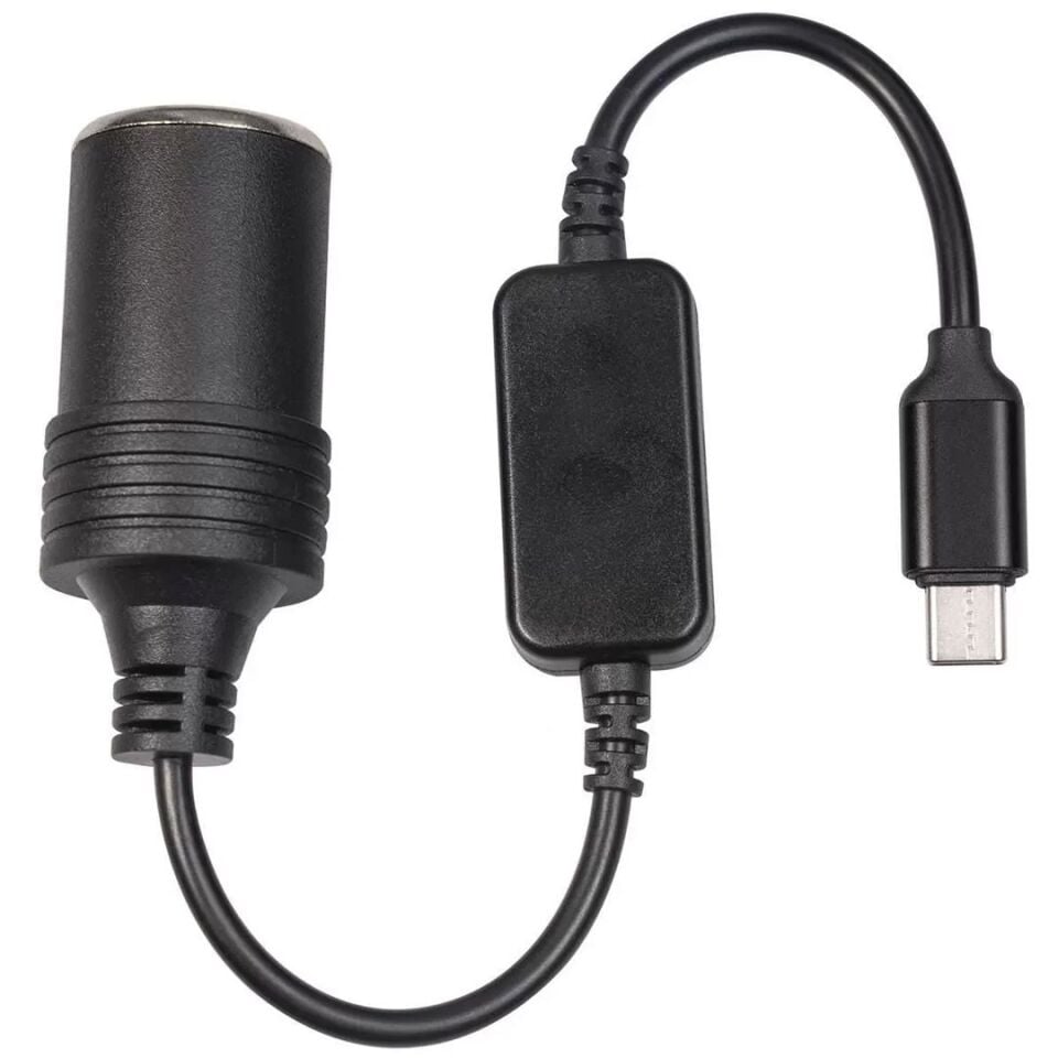 PowerMaster Type-C 5 Volt To 12 Volt Çakmak Fiş Çevirici