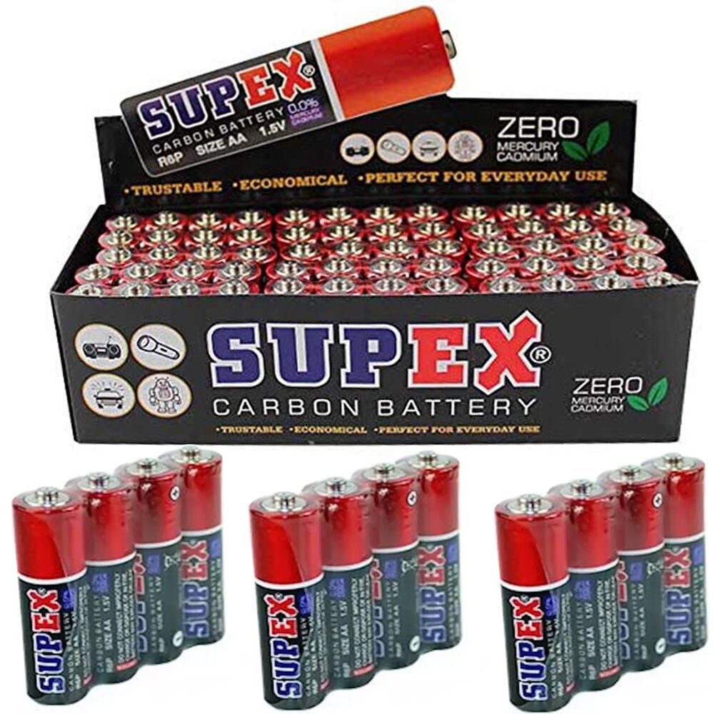 Supex R6 1.5 Volt Çinko Karbon AA Kalem Pil (60'lı Paket)
