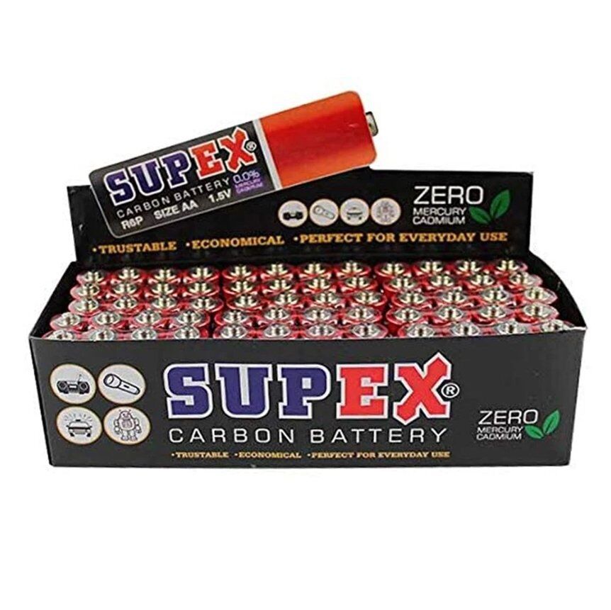 Supex R6 1.5 Volt Çinko Karbon AA Kalem Pil (60'lı Paket)