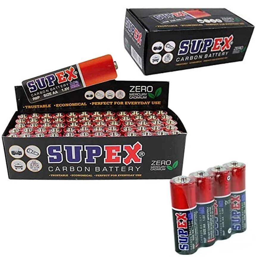 Supex R6 1.5 Volt Çinko Karbon AA Kalem Pil (60'lı Paket)