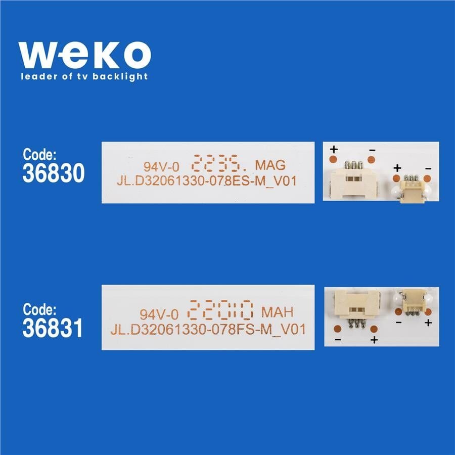Wkset-6022 36830X1 36831X1 Rf-Cf32005a/Be30-0601A3 Jl.D32061330-078E/Fs-M 2 Adet Led Bar (3V6led54,9Cm)