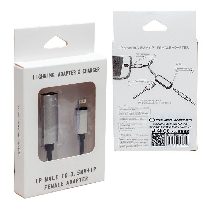 Powermaster Lightning Şarj Ve Kulaklık Çevirici Kablo