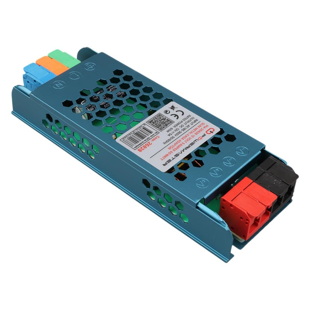Powermaster PM-26828 12 Volt 5 Amper 60 Watt Slim Metal Kasa Adaptör