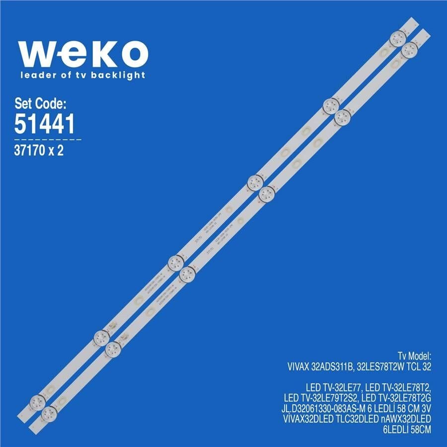 Wkset-6441 37170X2 Jl.D32061330-083As-M  2 Adet Led Bar (3V6led58cm)