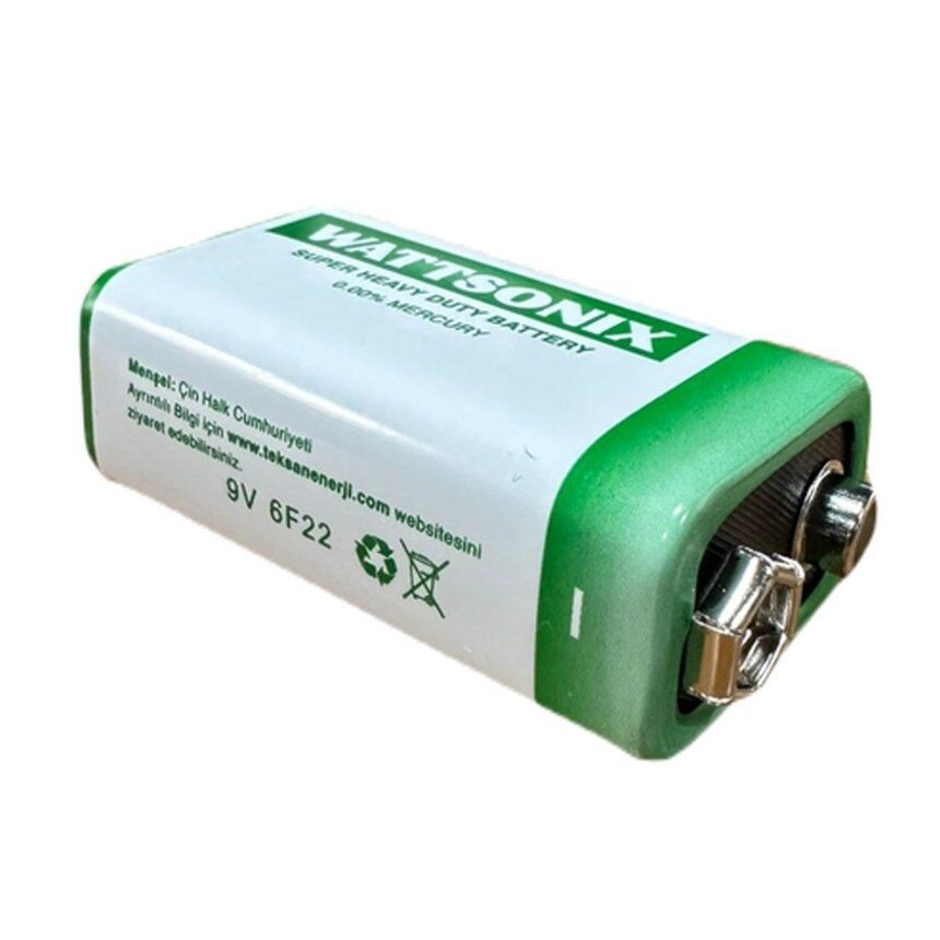 Wattsonix Çinko Karbon 6F22 9 Volt Pil (20'li Paket)