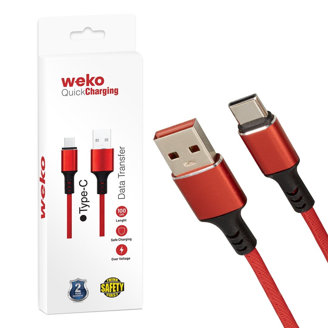 Weko WK-22024 USB To Type-C Örgülü Telefon Şarj Kablosu
