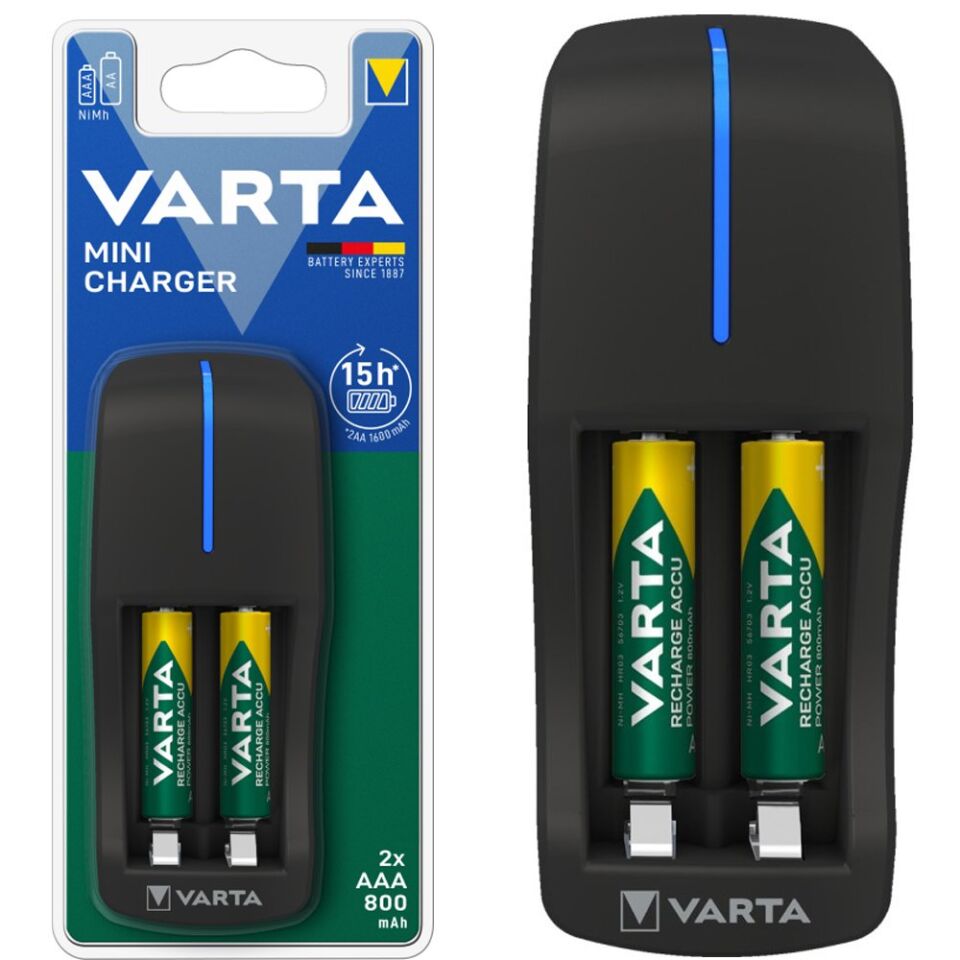Varta Mini 57646 Pil Şarj Cihazı + 2 Adet 800 mAh AAA Şarj Edilebilir Pil