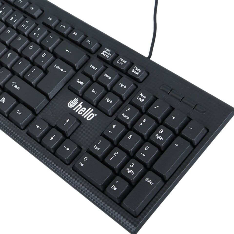 Hello HL-4809 Siyah Usb Kablolu Standart Türkçe Q Klavye