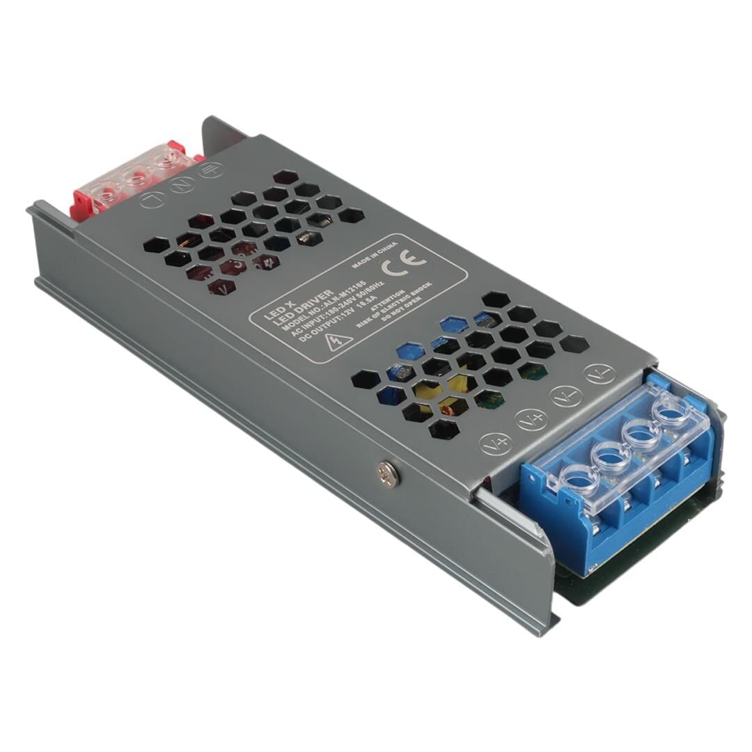 Ledx ALN-M12165 12 Volt 16.5 Amper 72X24x12mm Ultra Slim Metal Kasa Adaptör