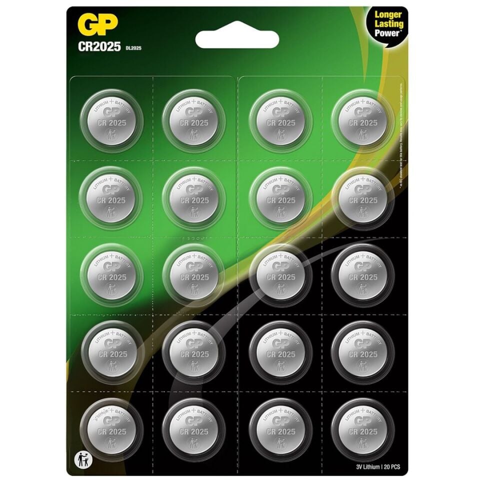 GP CR2025 DL2025 3 Volt Lityum Para Pil (20'li Paket)