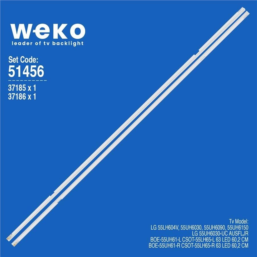 Wkset-6456 37185X1 37186X1 Boe-55Uh61-L/R Csot-55Lh65-L/R  2 Adet Led Bar (63Led)
