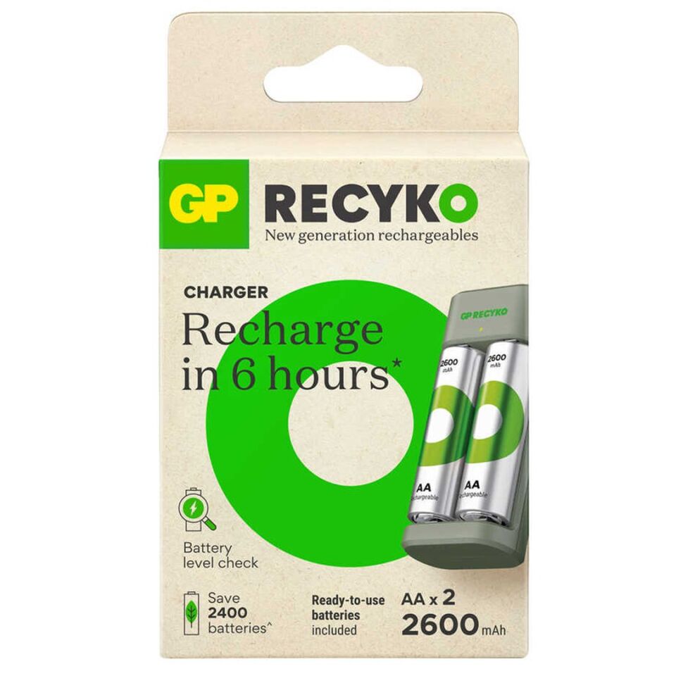 Gp Recyko E221 2x 2600 mAh R6 AA Kalem Pilli Şarj Cihazı