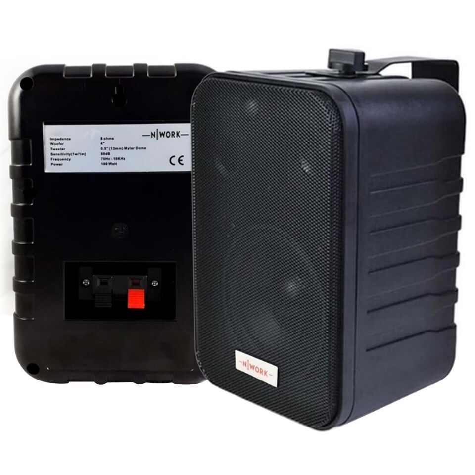 Nwork NW-4T Siyah 10 Cm Trafolu 10 Watt 2'li Takım Sütun Hoparlör
