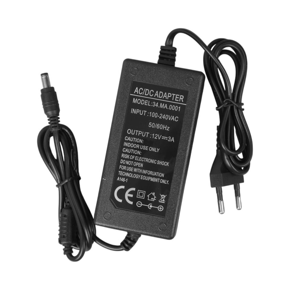 Powermaster 34-MA-0001 12 Volt 3 Amper 5.5x2.5 Uçlu Adaptör