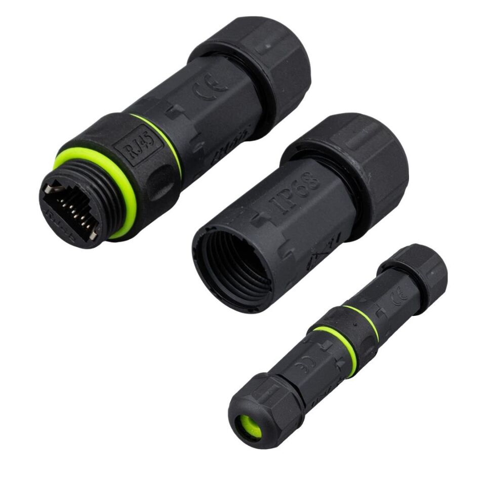 Powermaster Dişi - Dişi IP68 Su Geçirmez RJ45 Konnektör