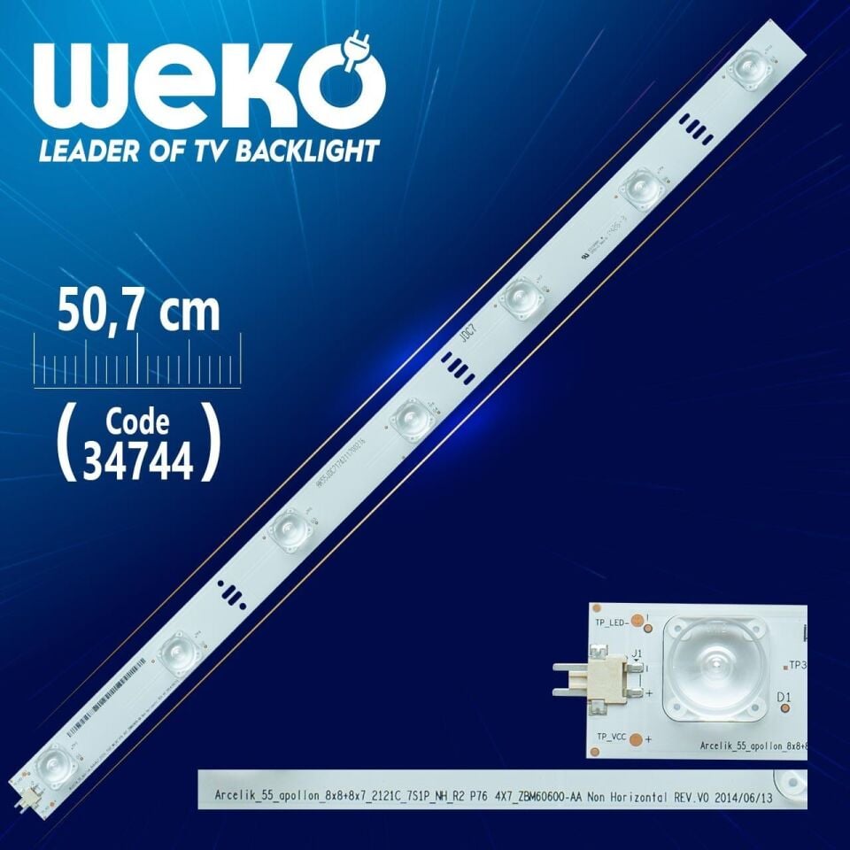 ARCELİK_55_APOLLON_8X8+8X7_2121C_7S1P_NH_R2 P76 4X7 ZBM60600-AA - 50.7 Cm 7 Ledli - WK-45 Led Tv Bar