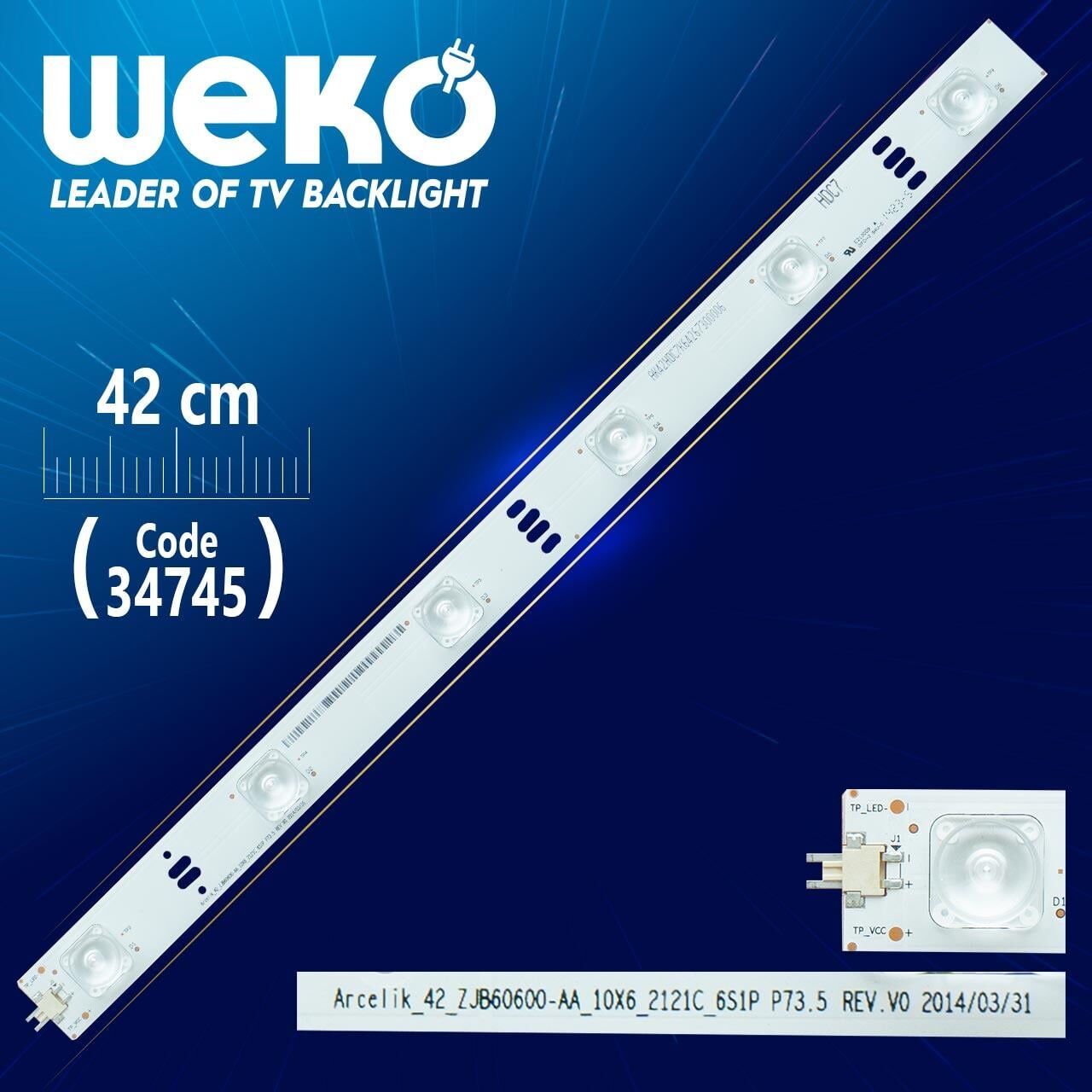 ARCELİK_42_ZJB60600-AA_10X6_2121C_6S1P P73.5 REV.V0 - 42 Cm 6 Ledli - WK-46 Led Tv Bar