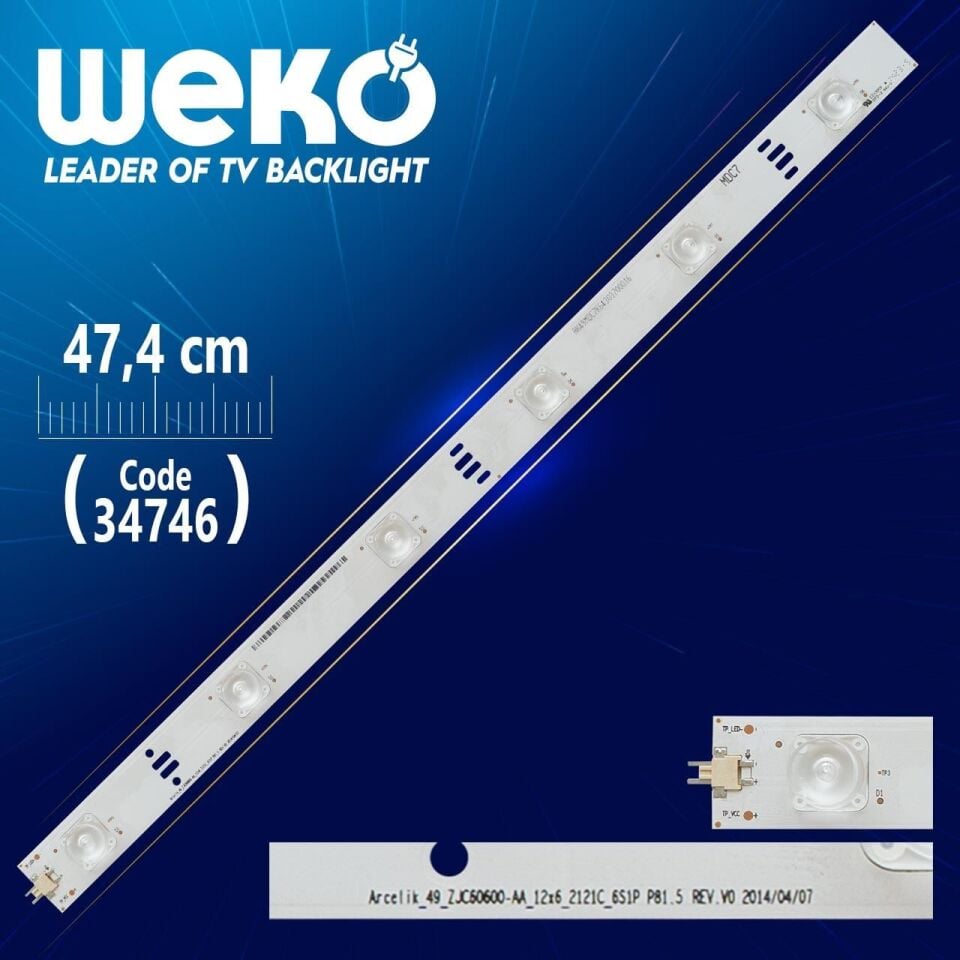 ARCELİK_49_ZJC60600-AA_12X6_2121C_6S1P P81.5 REV.V0 - 47.4 Cm 6 Ledli - WK-47 Led Tv Bar