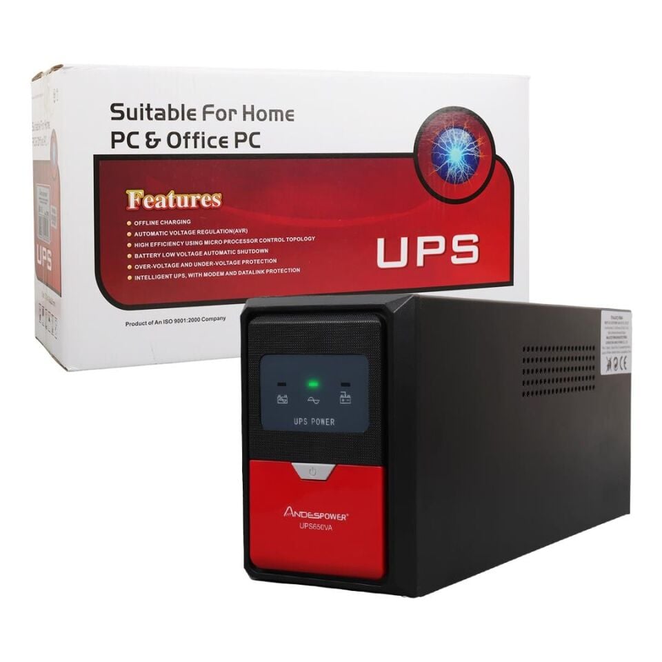 Andespower UPS650VA 650VA 12V7.5AH UPS Kesintisiz Güç Kaynağı