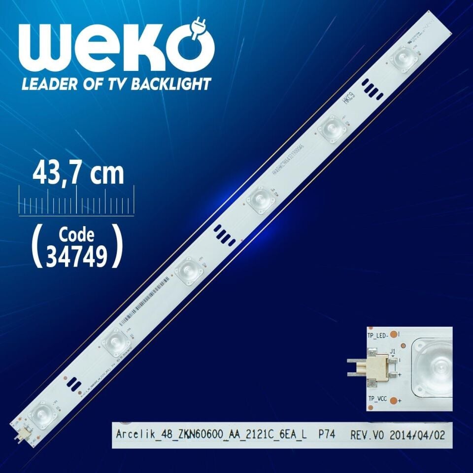 ARCELİK_48 _ ZKN60600 _ AA_2121C_6EA_L P74 REV.V0 - 43.7 Cm 6 Ledli - WK-050 Led Tv Bar