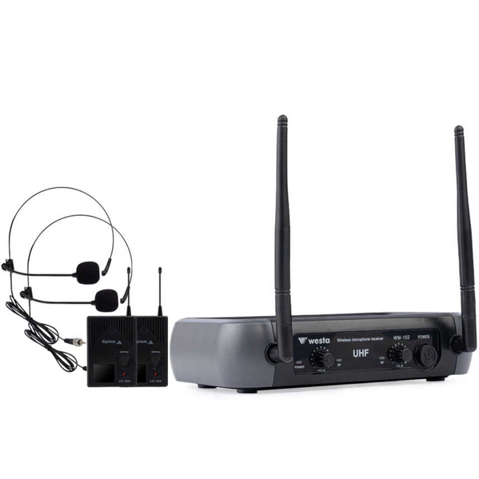 Westa WM-102T 1 Alıcı + 2 Yaka Kablosuz Uhf Mikrofon Seti
