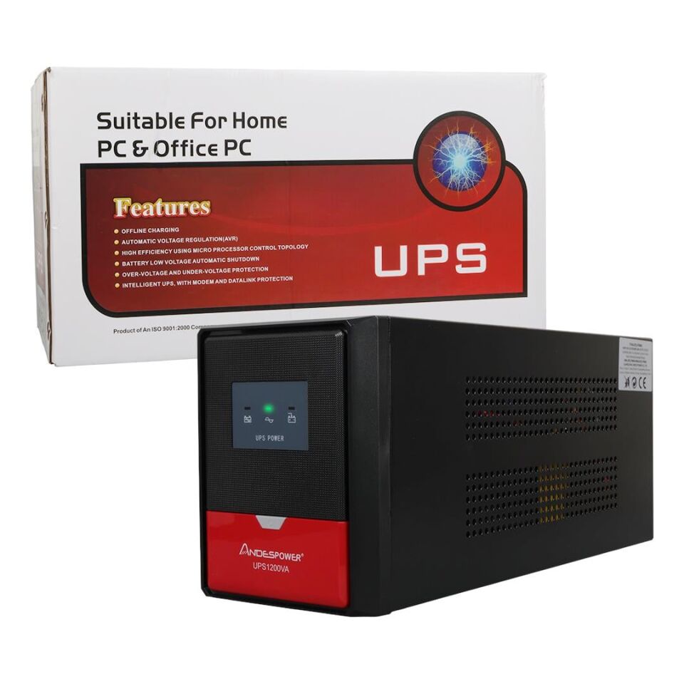 Andespower UPS1200VA 1200VA 12V7.5Ahx2 UPS Kesintisiz Güç Kaynağı