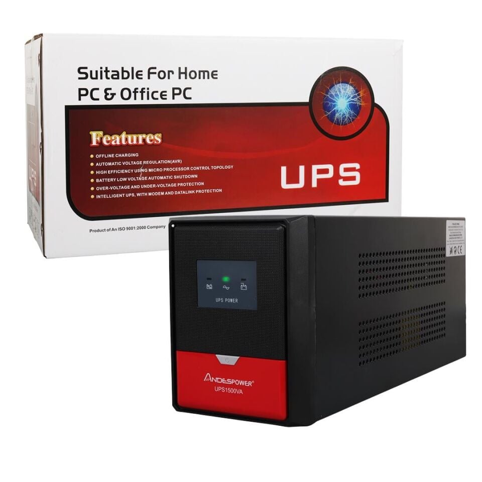 Andespower UPS1500VA 1500VA 12V9ahx2 UPS Kesintisiz Güç Kaynağı