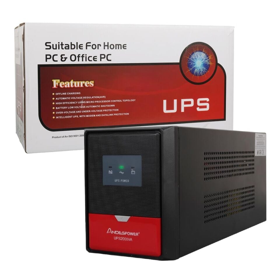 Andespower UPS2000VA 2000VA 12V9ahx2 UPS Kesintisiz Güç Kaynağı