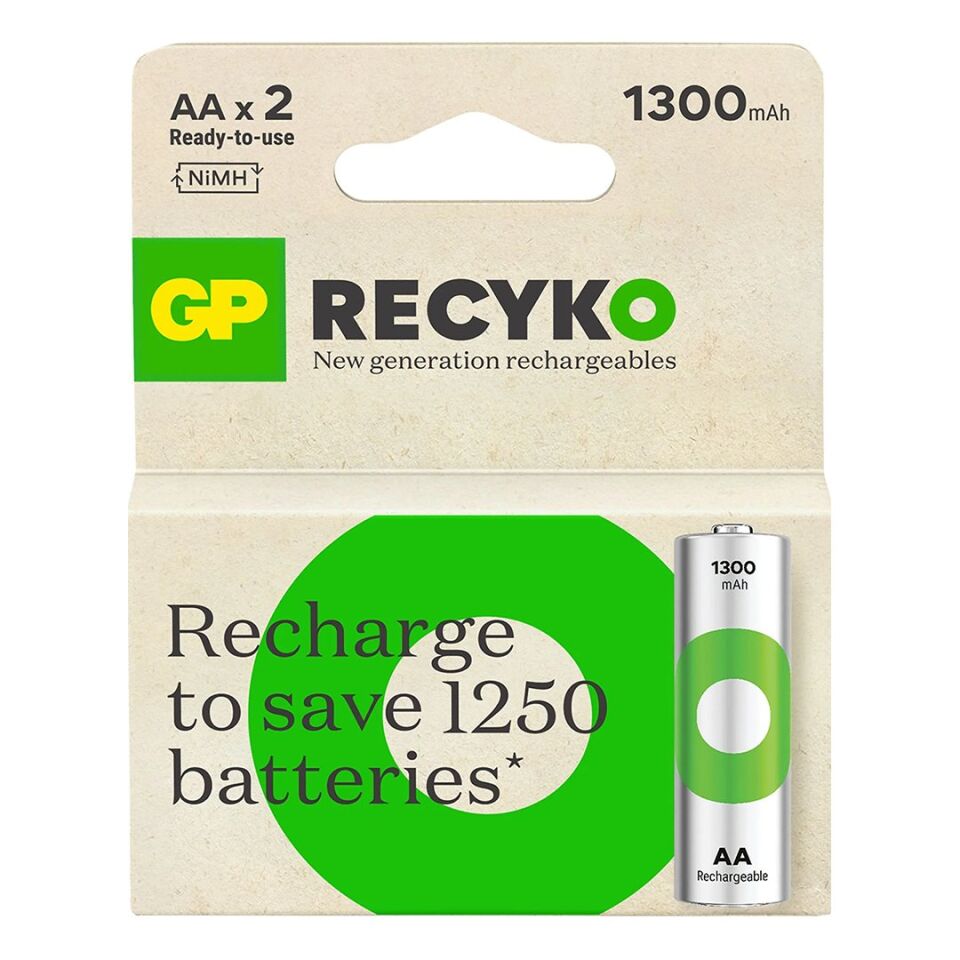 Gp ReCyko 1300 mAh 1.2 Volt AA Kalem Şarjlı Pil (2li Paket)