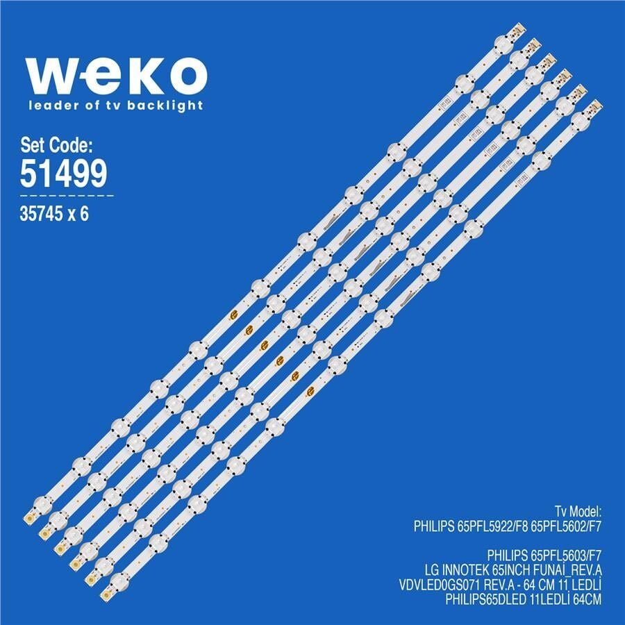 Wkset-6499 35745X6 Lg Innotek 65Inch Funai_Rev.A  6 Adet Led Bar