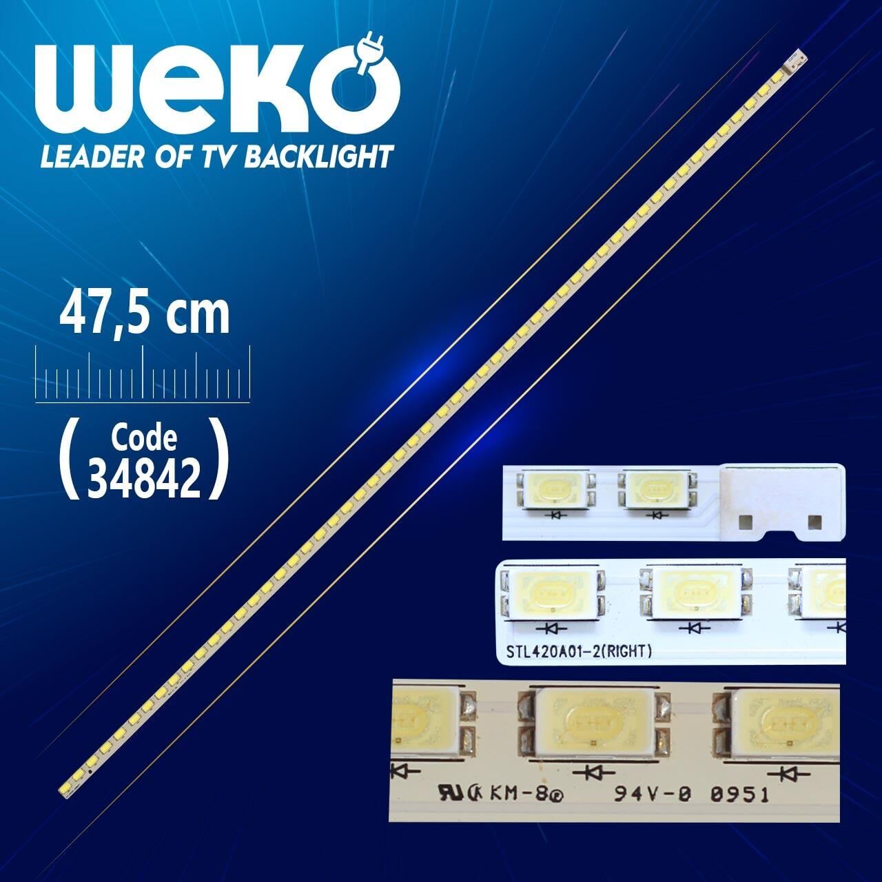 STL420A01-2 (RIGHT) - 47.5 Cm 54 Ledli - WK-712 Tv Led Bar