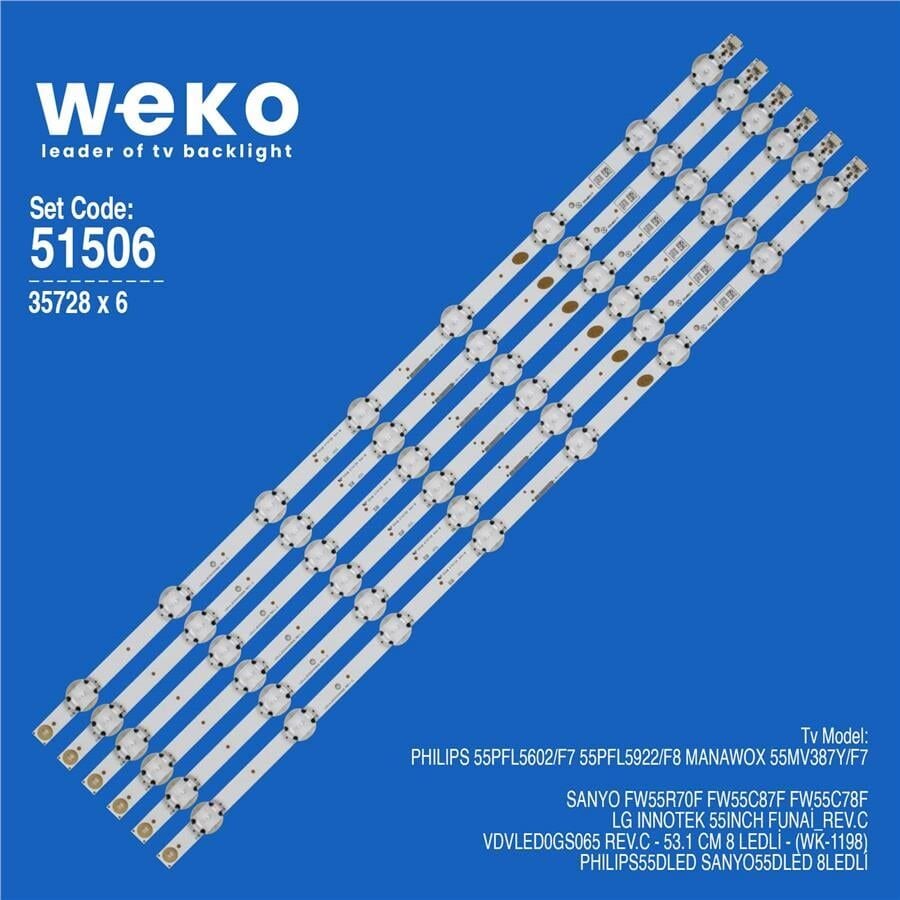 Wkset-6506 35728X6 Lg Innotek 55Inch Funai_Rev  6 Adet Led Bar