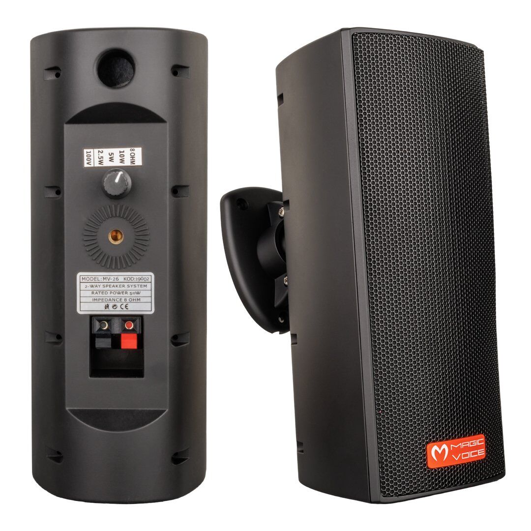 Magicvoice MV-26 2x7,5 Cm Siyah Sütun Hat Trafolu Hoparlör