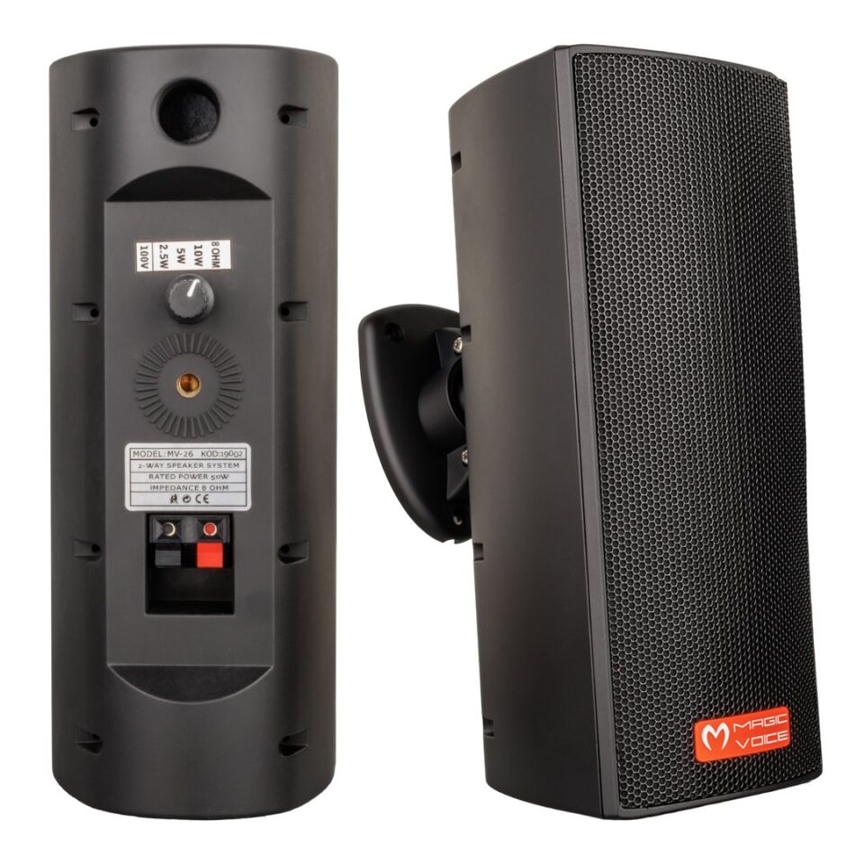 Magicvoice MV-26 2x7,5 Cm Siyah Sütun Hat Trafolu Hoparlör