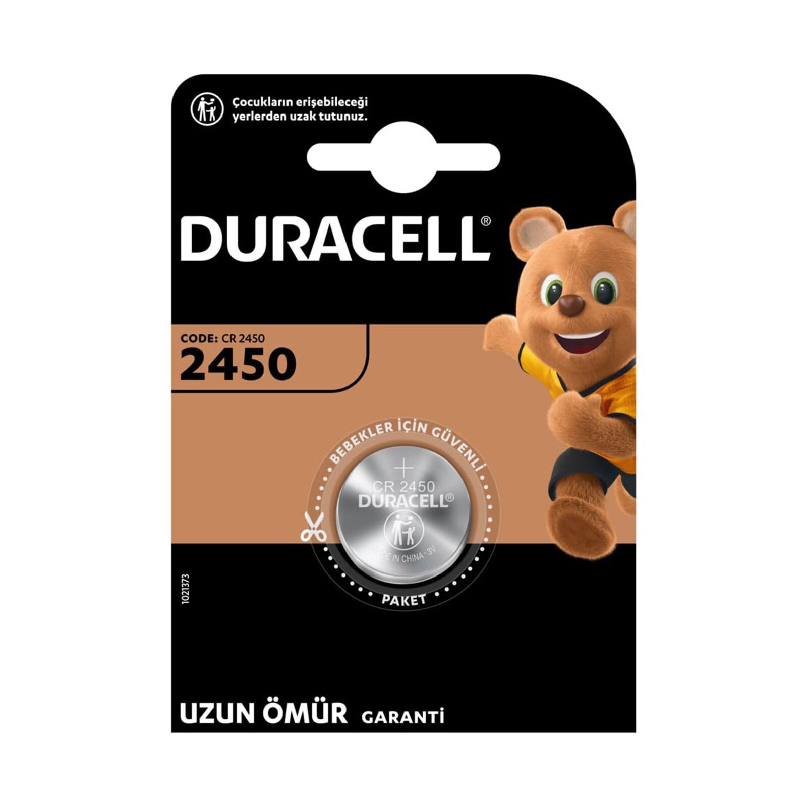 Duracell CR2450 3 Volt Lityum Pil (Tek'li Paket)