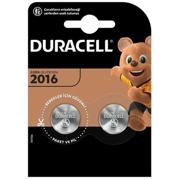 Duracell CR2016 3 Volt Lityum Pil (2'li Paket)