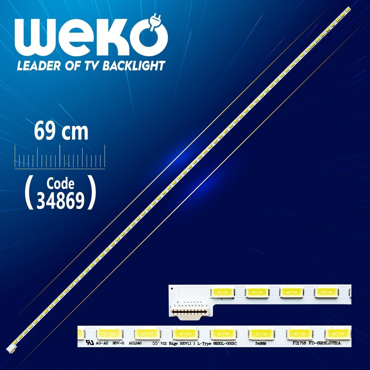 55'' V12 EDGE REV1.1 1 L-TYPE 6920L-0001C - 69 Cm 66 Ledli - WK-327 Tv Led Bar