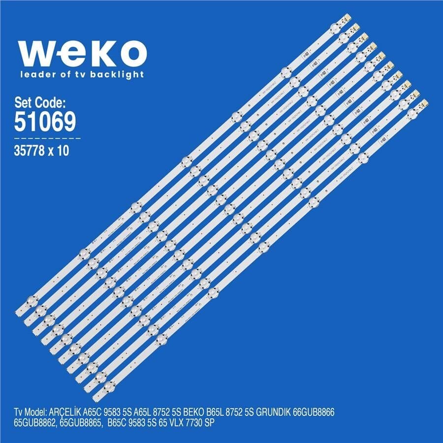 Wkset-6069 35778X10 Lg Innotek _Arcelik 65Inch Rev0.2  10 Adet Led Bar