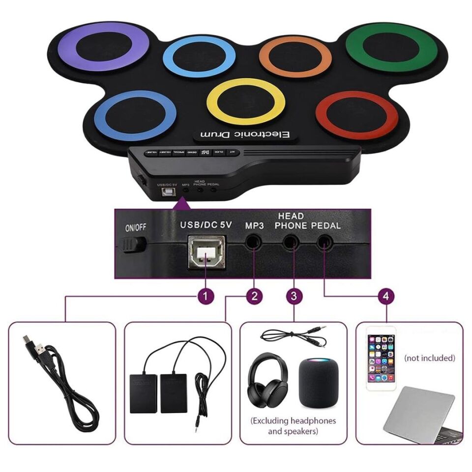MagicVoice G3002 Elektronik Bateri Roll UP Davul Matı Kiti