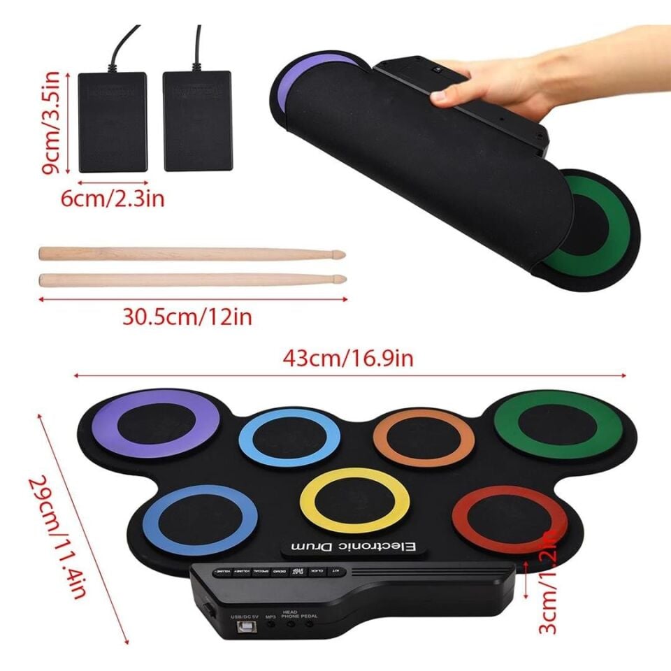 MagicVoice G3002 Elektronik Bateri Roll UP Davul Matı Kiti