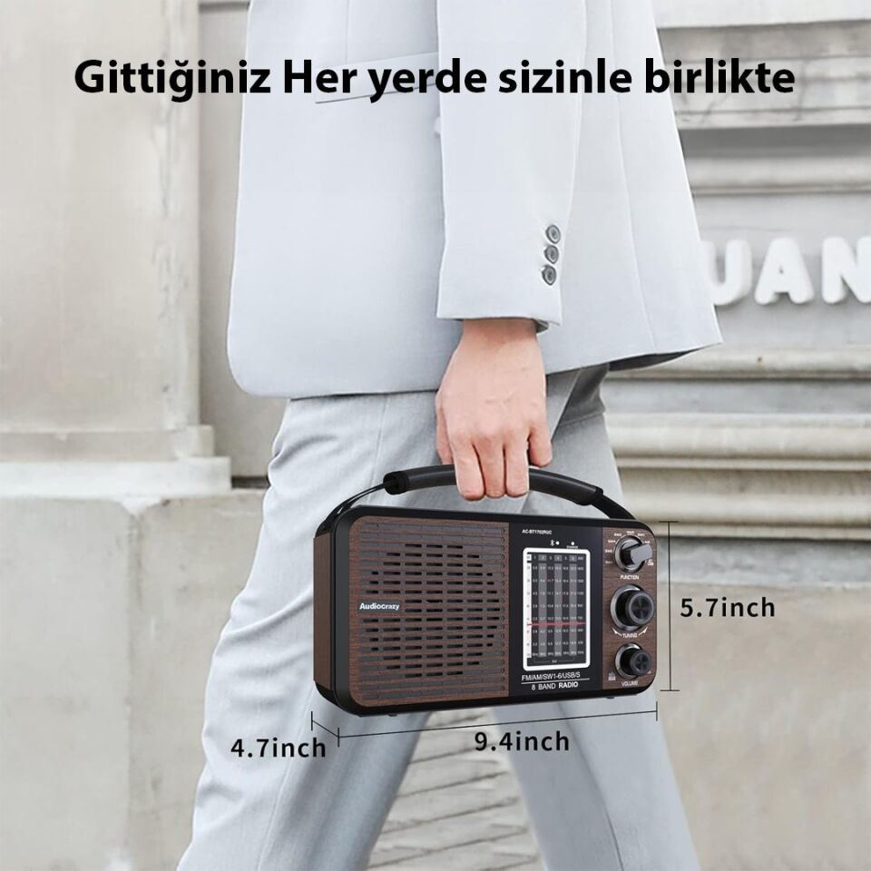 MagicVoice USR11 FM-USB-SD/MMC-AUX Portatif Analog Radyo