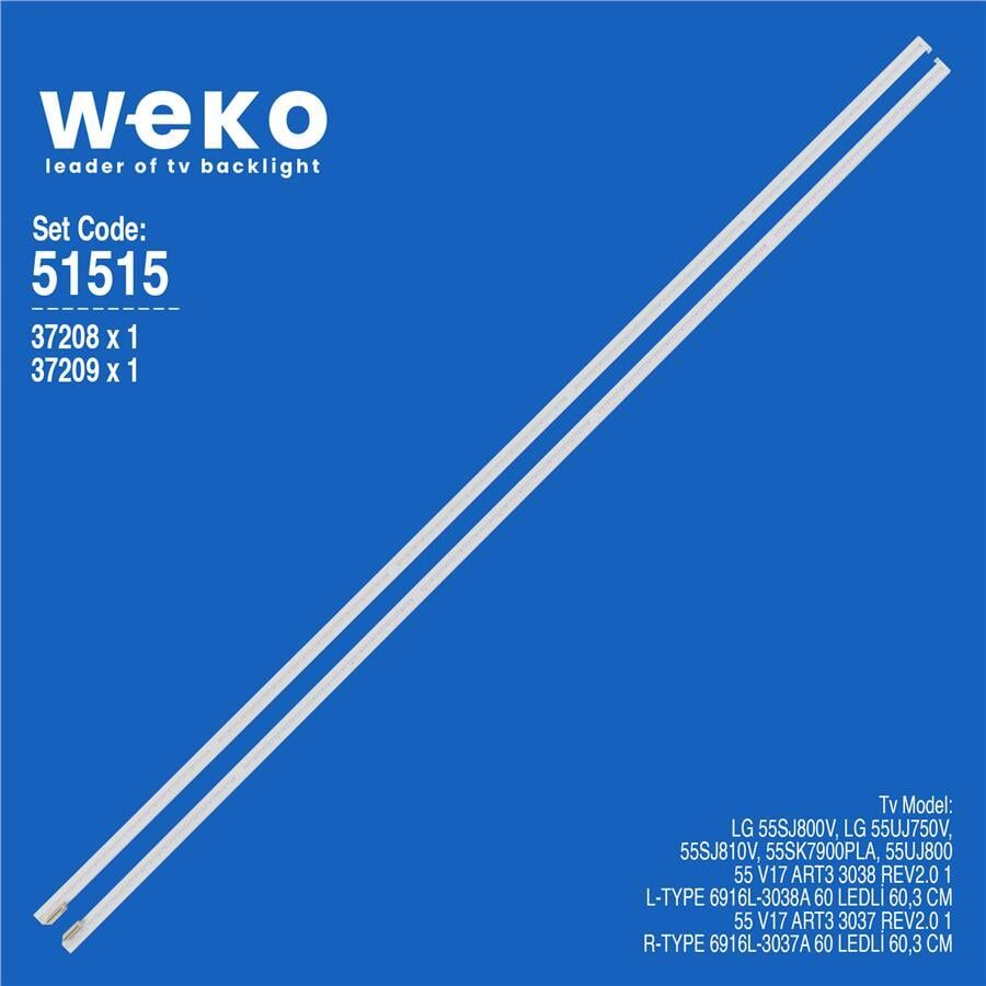 Wkset-6515 37208X1 37209X1 55 V17 Art3 3037/3038 2 Adet Led Bar (60Led)