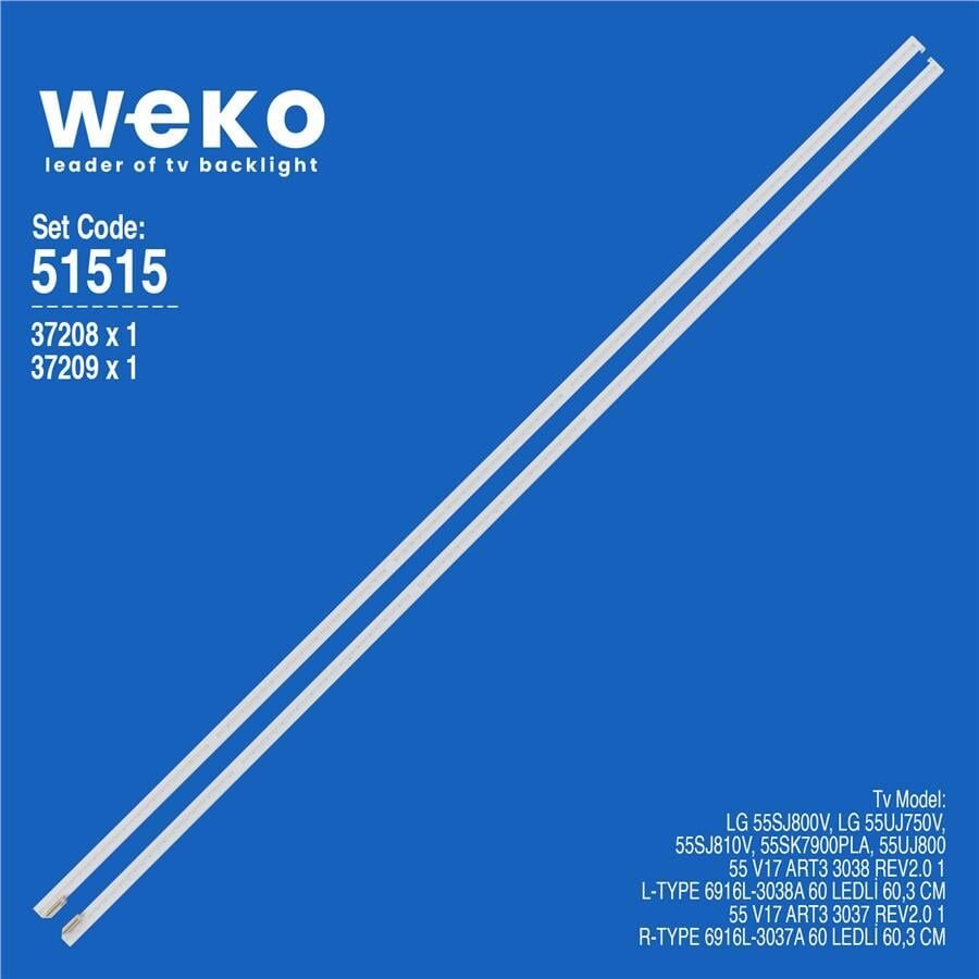 Wkset-6515 37208X1 37209X1 55 V17 Art3 3037/3038 2 Adet Led Bar (60Led)