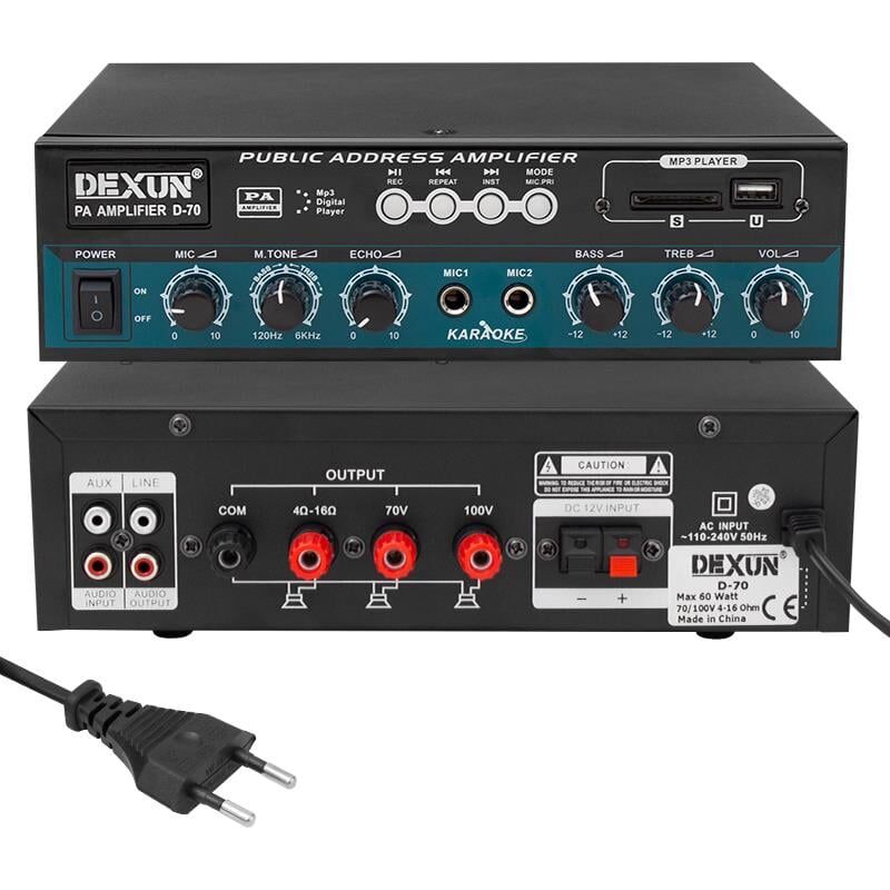 Dexun D-70 USB-SD-AUX-Bluetooth Destekli Hat Trafolu Anfi