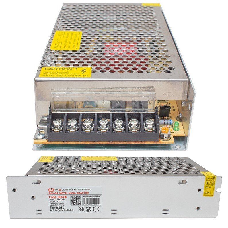 Powermaster PM-30431 24 Volt - 5 Amper Metal Kasa Adaptör