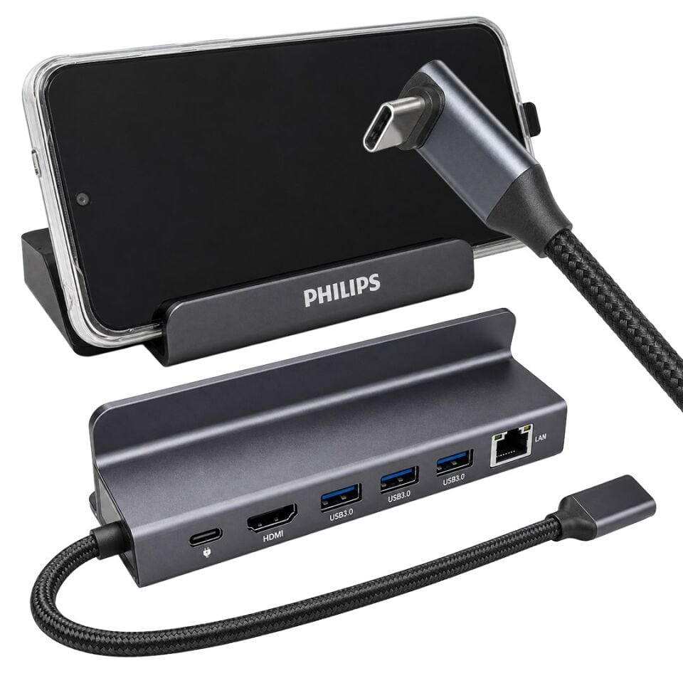 Philips SWR1691A/93 USB-C 6'Sı 1 Arada Stand Tasarımlı Hub