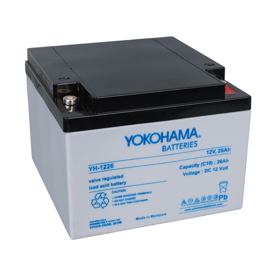 Yokohama YH-122.6 12 Volt 26 Amper Akü (165x176x125 mm)